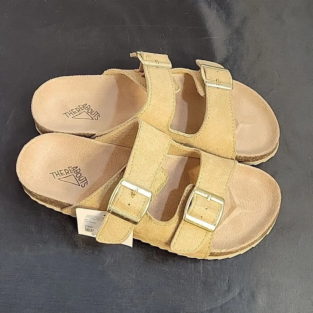 BRAND NEW THEREABOUTS TWO-STRAP ADJUSTABLE BUCKLE SLIP ON OPEN TOE KIDS SANDAL